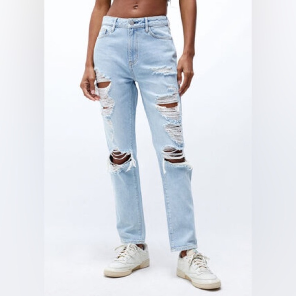 PacSun Distressed Ripped Mom Jeans